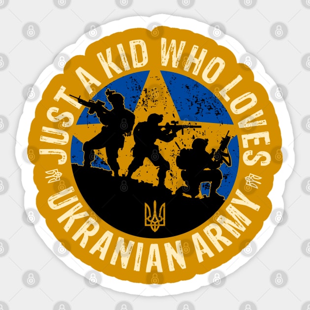 Just A kid Who Loves Ukranian Army Sticker by Yurko_shop